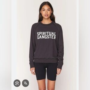 Spiritual Gangster Black Crewneck White Lettering